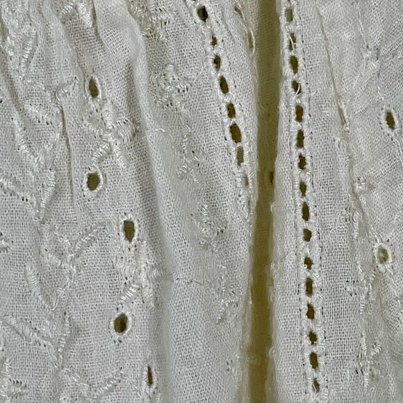 Old Navy Cream Eyelet A-Line Flutter Sleeve Pull-On Cotton-Blend Blouse Size XL - Picture 7 of 11